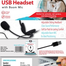 Maxell HP-BM6 USB Headset with Adjustable Microphone and Volume Control | Professional Sound and Comfort