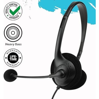 Maxell HP-BM6 USB Headset with Adjustable Microphone and Volume Control | Professional Sound and Comfort