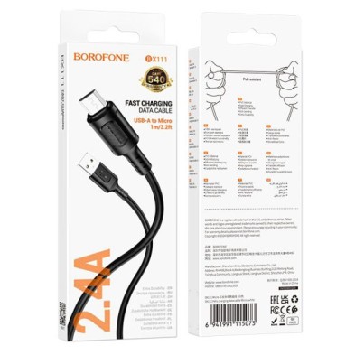 Borofone BX111 MicroUSB Cable – Fast Charging and Durability | 2.4A