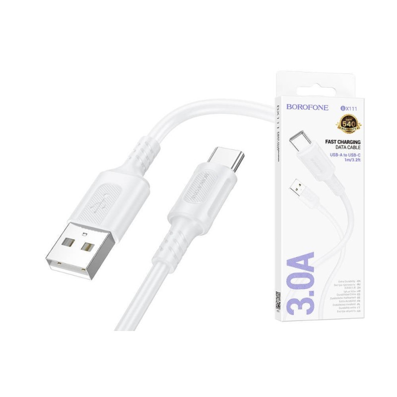 Cable USB a Tipo-C Borofone BX111 3A | Carga Rápida y Durabilidad