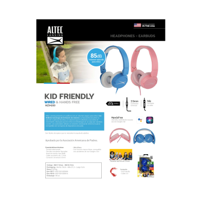 Audífonos Altec Lansing para Niños (6-9 Años) – Volumen Seguro y Comodidad