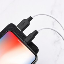 Hoco X21 Plus Lightning Cable 25cm – 2.4A Fast Charging and Compact Silicone Design