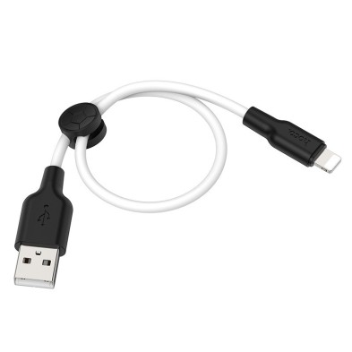 Hoco X21 Plus Lightning Cable 25cm – 2.4A Fast Charging and Compact Silicone Design