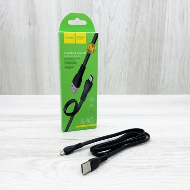 Cable Micro-USB Hoco X40 Noah 1m – Carga Rápida 2.4A y Alta Durabilidad