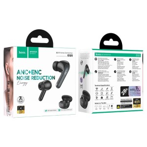 Hoco EQ5 Auriculares Bluetooth 5.3 | ANC+ENC, Sonido Hi-Fi y Batería de Larga Duración