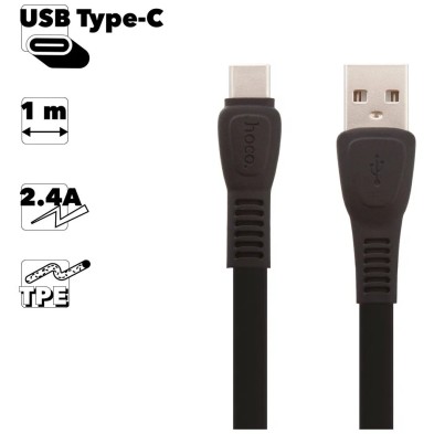 Cable Hoco X40 Noah USB a Tipo-C 1m – Carga Rápida y Durabilidad en TPE Trenzado