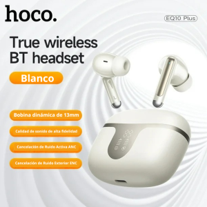 Hoco EQ10 Plus – Auriculares Bluetooth con ANC, Sonido Premium y 7H de Autonomía