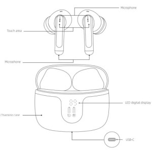 Hoco EQ10 Plus – Auriculares Bluetooth con ANC, Sonido Premium y 7H de Autonomía