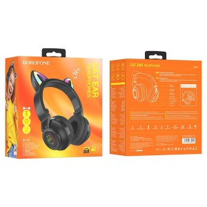 Borofone BO18 Bluetooth Headphones | Cat Ears with LED Lights