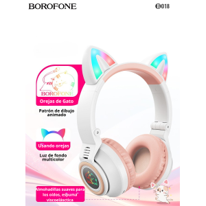 Borofone BO18 Bluetooth Headphones | Cat Ears with LED Lights