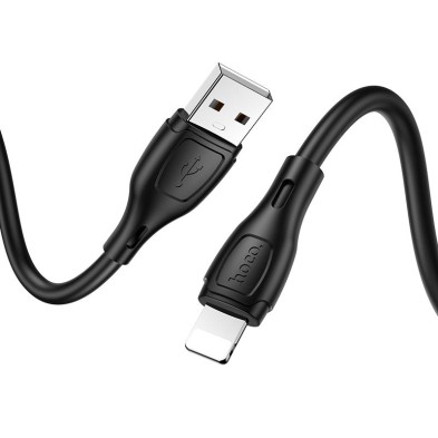 Hoco X61 Lightning to USB Cable – 2.4A Fast Charging and Flexible Design | 1 Meter