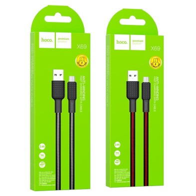 Cable Hoco X69 Jaeger USB a Micro-USB – Carga Rápida y Alta Durabilidad