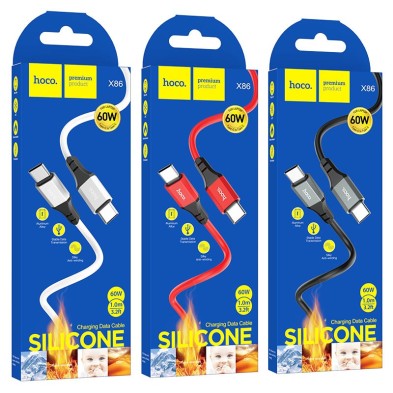 Hoco X86 Type-C to Type-C 60W Cable – Fast Charging and Resistance