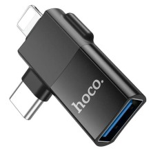 ADAPTADOR 2 EN 1 LIGHTNING - TIPO C A USB HOCO UA17