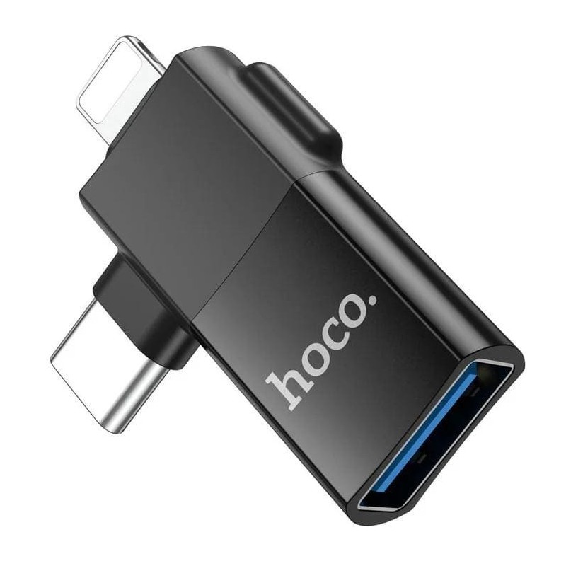 ADAPTADOR 2 EN 1 LIGHTNING - TIPO C A USB HOCO UA17