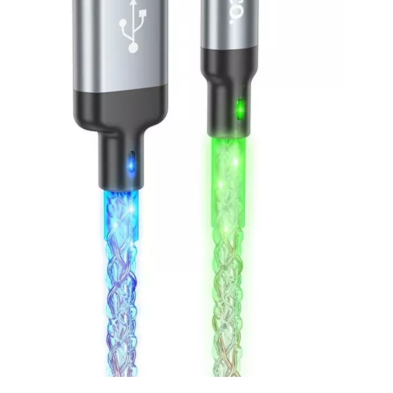 Cable USB a Lightning HOCO U112 1M – LED RGB, Carga Rápida 2.4A