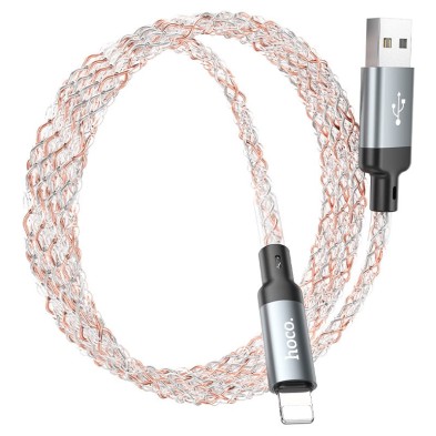 Cable USB a Lightning HOCO U112 1M – LED RGB, Carga Rápida 2.4A