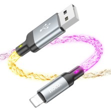 HOCO U112 1M USB to Lightning Cable – RGB LED, 2.4A Fast Charging