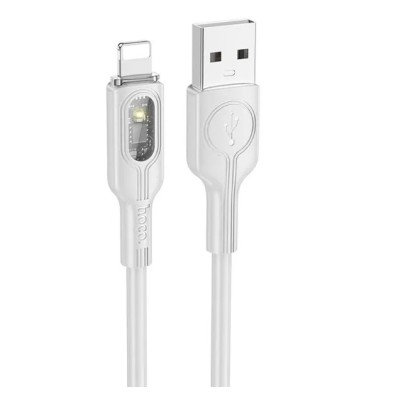 Cable Hoco U120 Transparent Explore – Carga Inteligente y Diseño LED