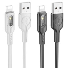 Hoco U120 Transparent Explore Cable – Smart Charging and LED Design