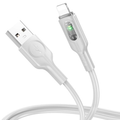 Cable Hoco U120 Transparent Explore – Carga Inteligente y Diseño LED