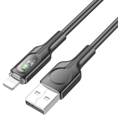 Cable Hoco U120 Transparent Explore – Carga Inteligente y Diseño LED