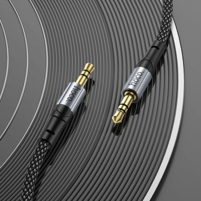 Cable Adaptador de Audio Hoco UPA26 AUX 3.5mm a 3.5mm (Negro) – Conectividad de Alta Calidad