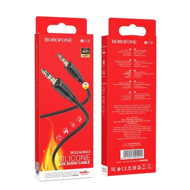 Cable Auxiliar Borofone BL18 1m – Conectores 3.5mm de Alta Calidad