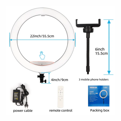 56cm LED Ring Light with Tripod and Remote Control | Professional Lighting at CDC TECNO