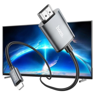 Cable Lightning a HDMI HOCO UA27 – HD 1080p, 2m de Duración y Alta Calidad