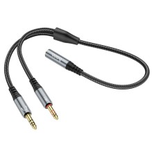 Hoco UPA21 Cable - Dual 3.5mm Audio Adapter for Headphones and Microphone