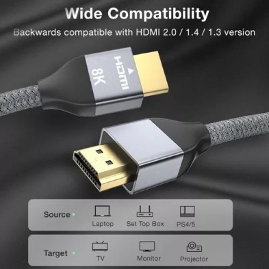 HDMI 2.1 8K/4K Ultra HD Cable | High Speed ​​and Premium Quality